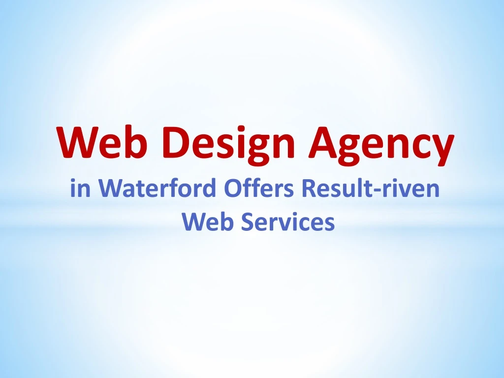 web design agency in waterford offers result riven web services