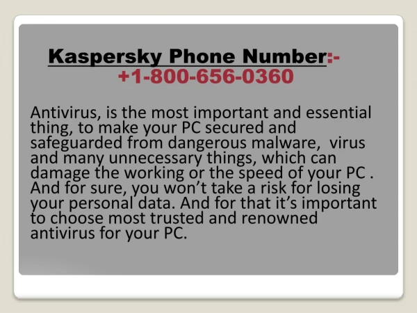 Quick and Secure Solution of Your Kaspersky Issues with Kaspersky Phone Number