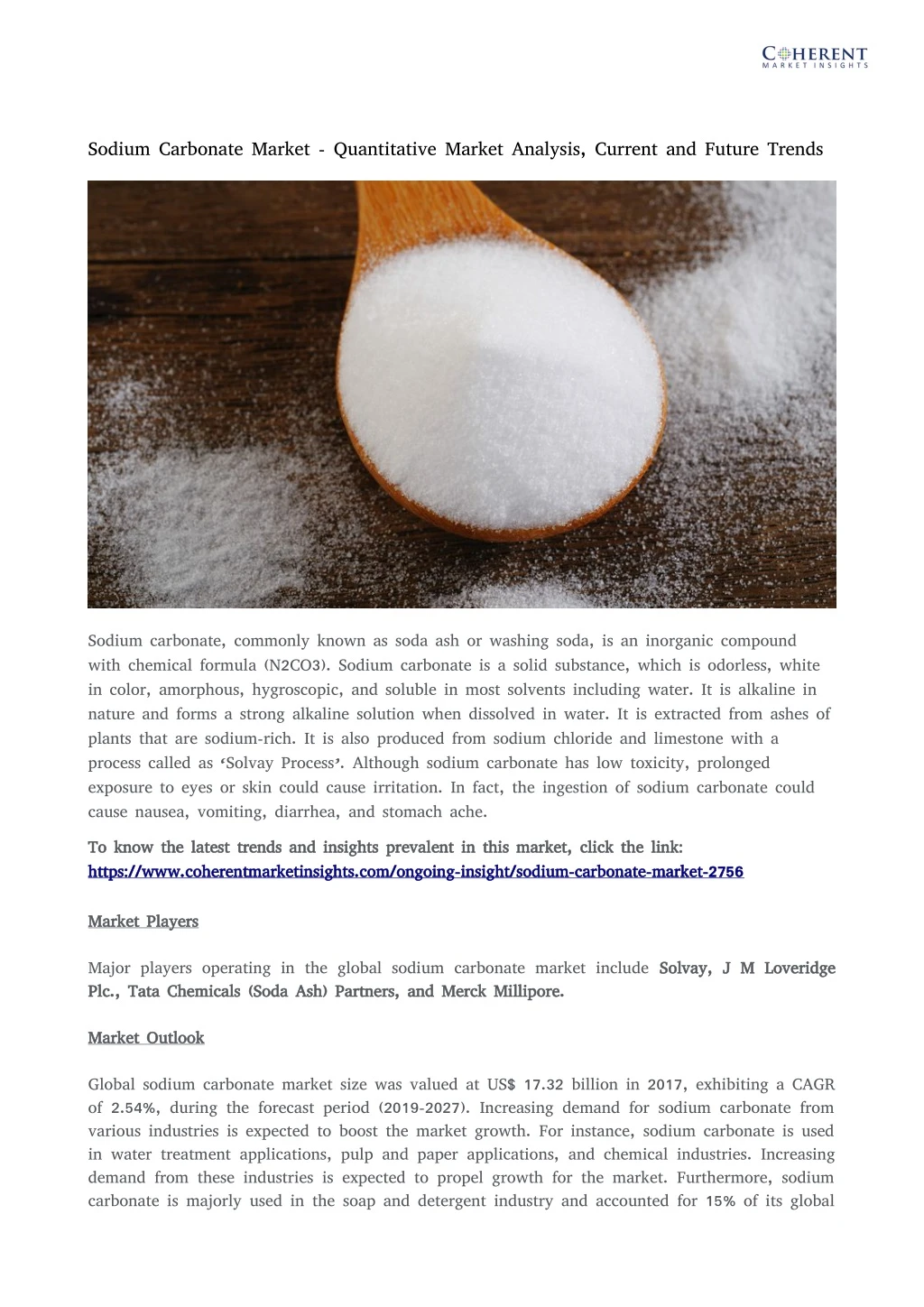 sodium carbonate market quantitative market