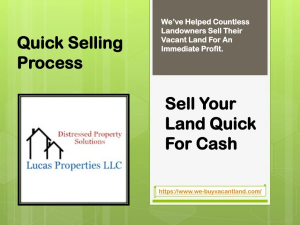 Sell Your Land Quick For Cash