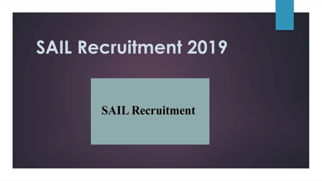sail recruitment 2019