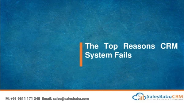 The Top Reasons CRM System Fails