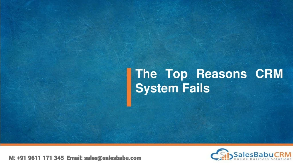 the top reasons crm system fails