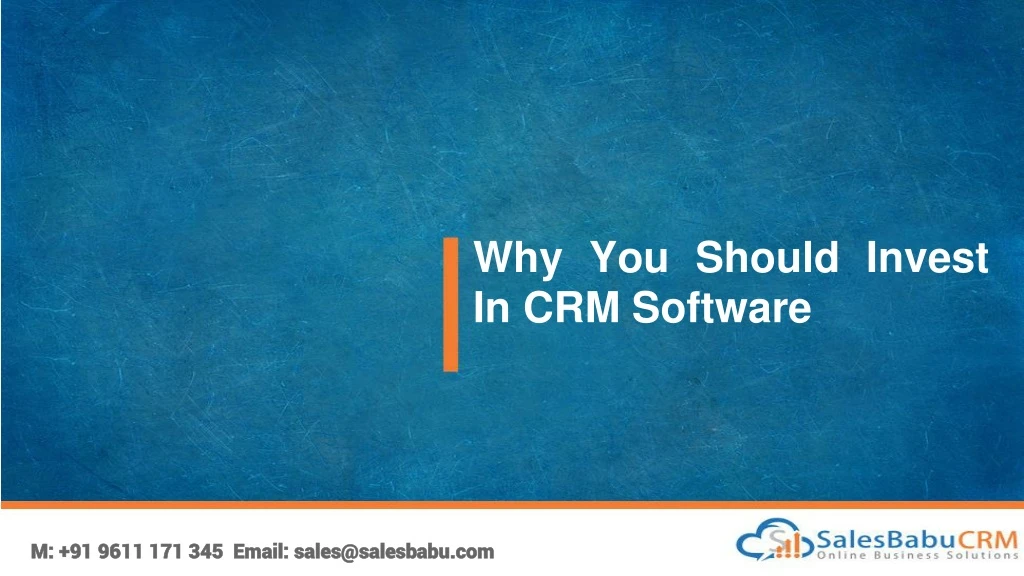 why you should invest in crm software