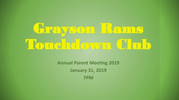 Grayson Rams Touchdown Club