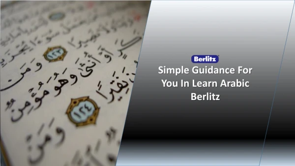 Simple Guidance For You In Learn Arabic Berlitz