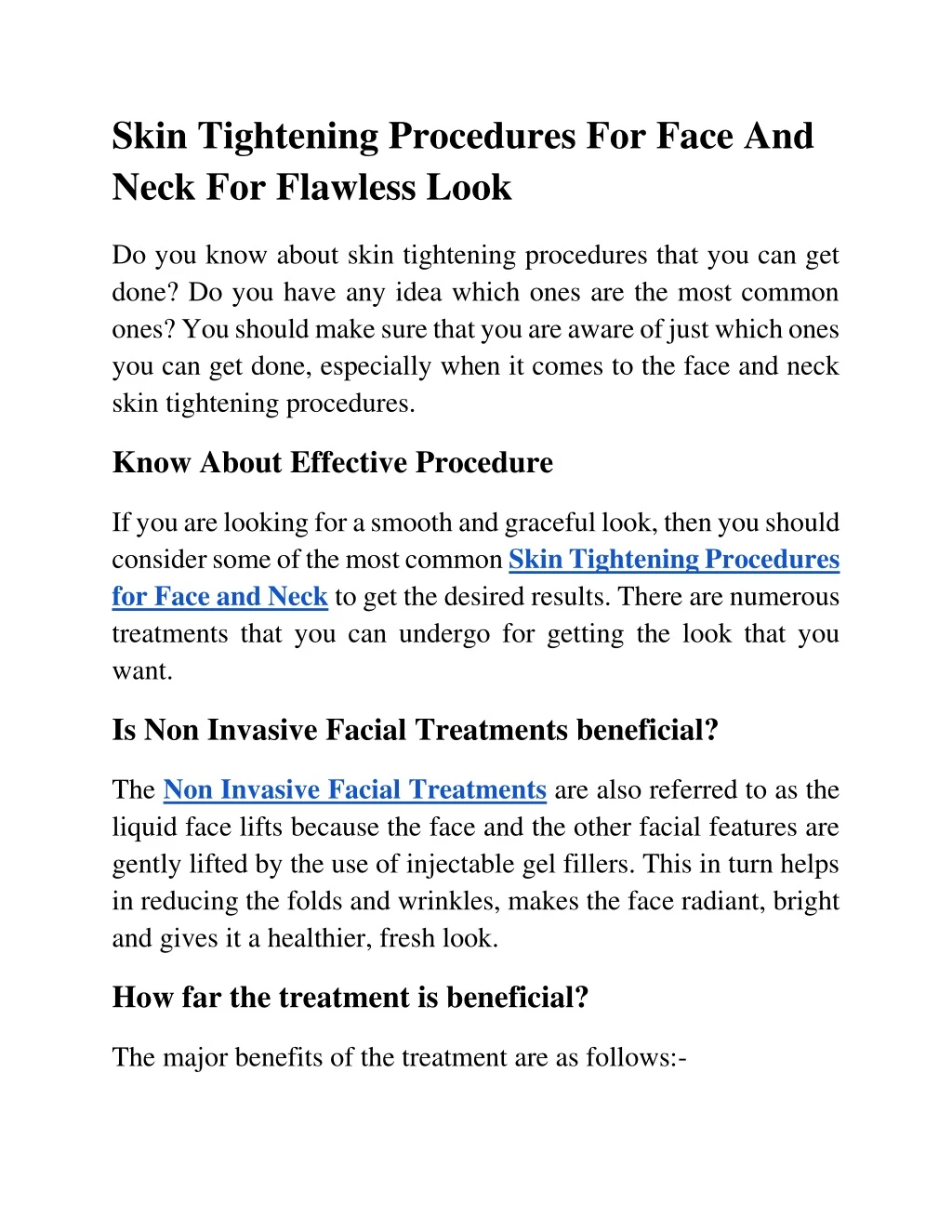 skin tightening procedures for face and neck