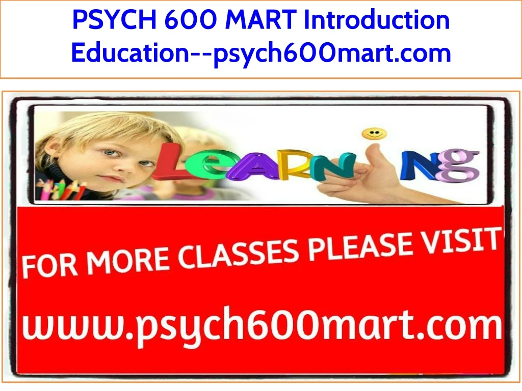 psych 600 mart introduction education