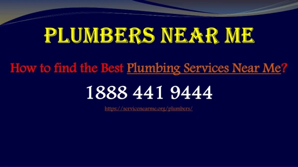 How to find the Best Plumbing Services Near Me?