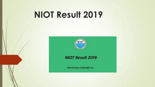 NIOT Result 2019, What Is NIOT Project Scientific Assistant Cut Off ?