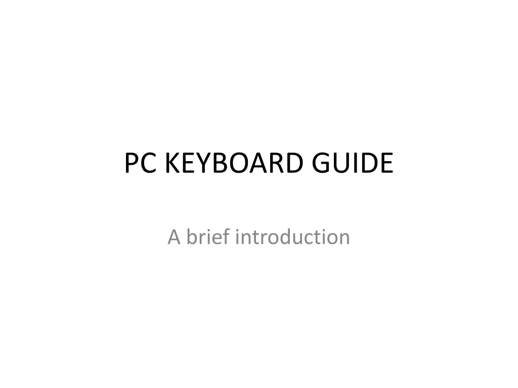 pc keyboard guide