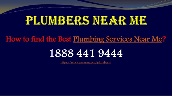 How to find the Best Plumbing Services Near Me?