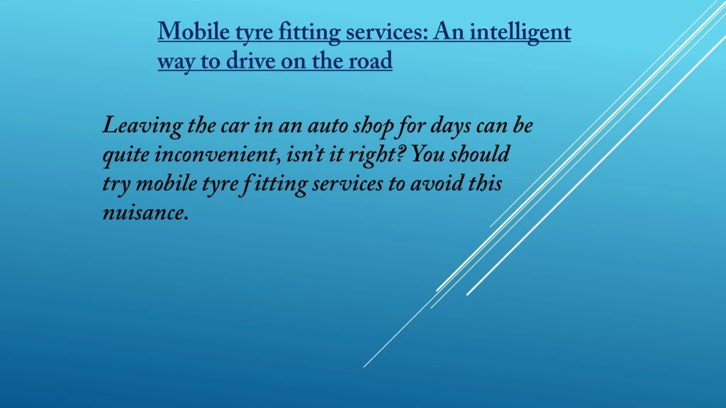 mobile tyre fitting services an intelligent