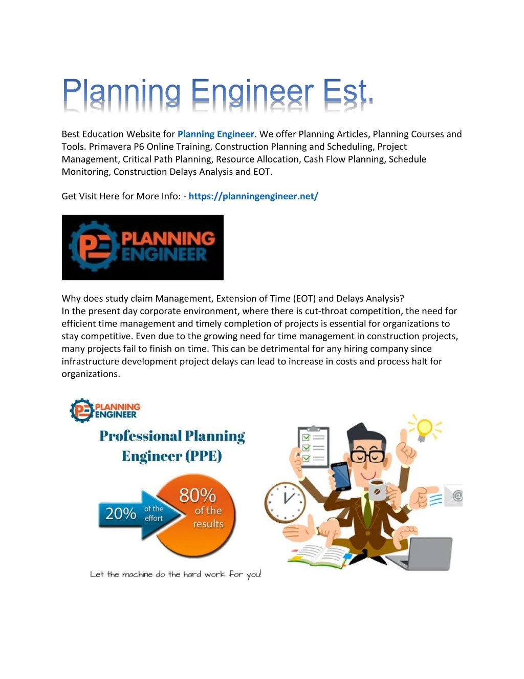 best education website for planning engineer