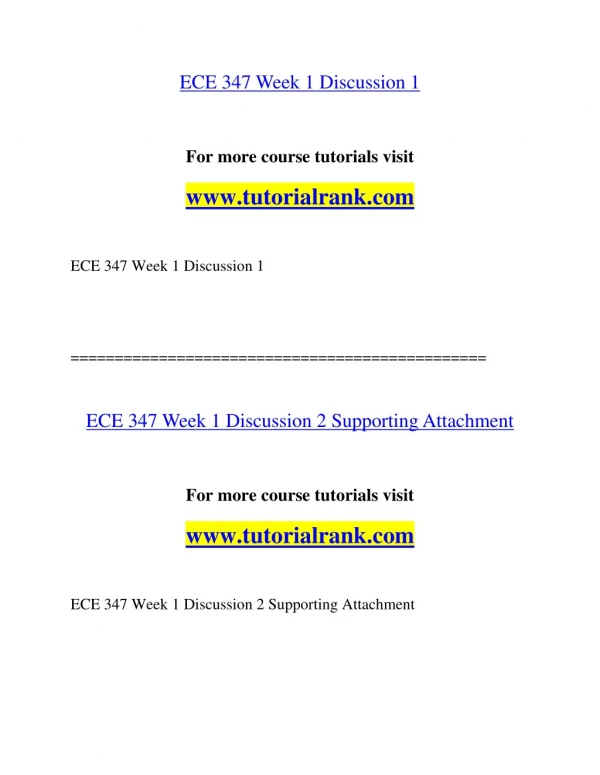 ECE 347 Effective Communication/tutorialrank.com