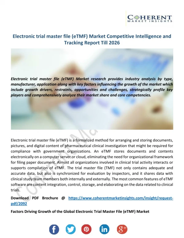 Electronic Trial Master File (eTMF) Market