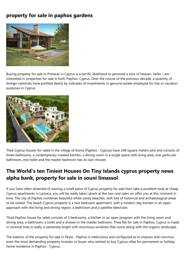 Cyprus property - Experience Local Estate Agency