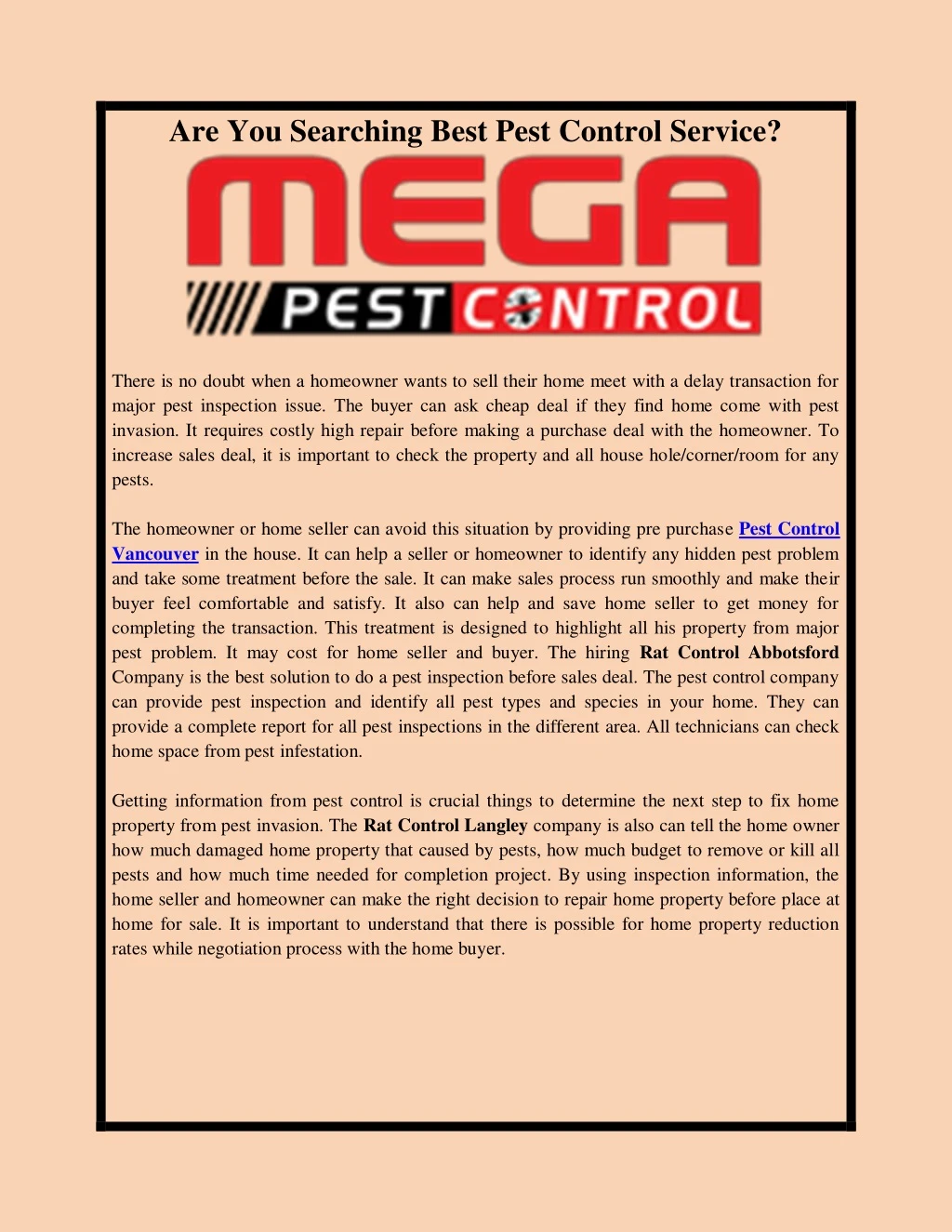 are you searching best pest control service