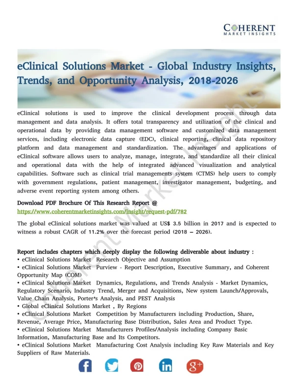 eClinical Solutions Market - Global Industry Insights, Trends, and Opportunity Analysis, 2018-2026