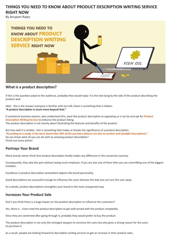 THINGS YOU NEED TO KNOW ABOUT PRODUCT DESCRIPTION WRITING SERVICE RIGHT NOW