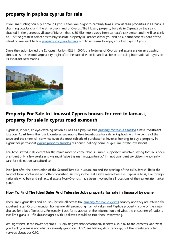 Become an Expert on property for sale cyprus paphos by Watching These 5 Videos