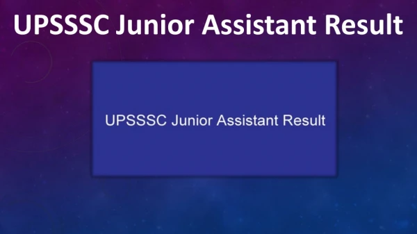 Download UPSSSC Junior Assistant Result 2019 - Get JA Cut Off Marks