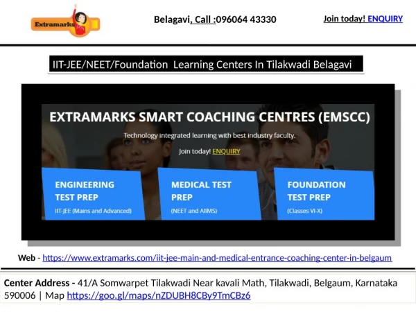 IIT-JEE/NEET/Foundation Learning Centers In Tilakwadi Belagavi