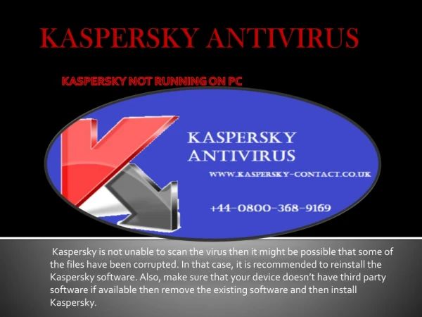 Kaspersky not running on PC