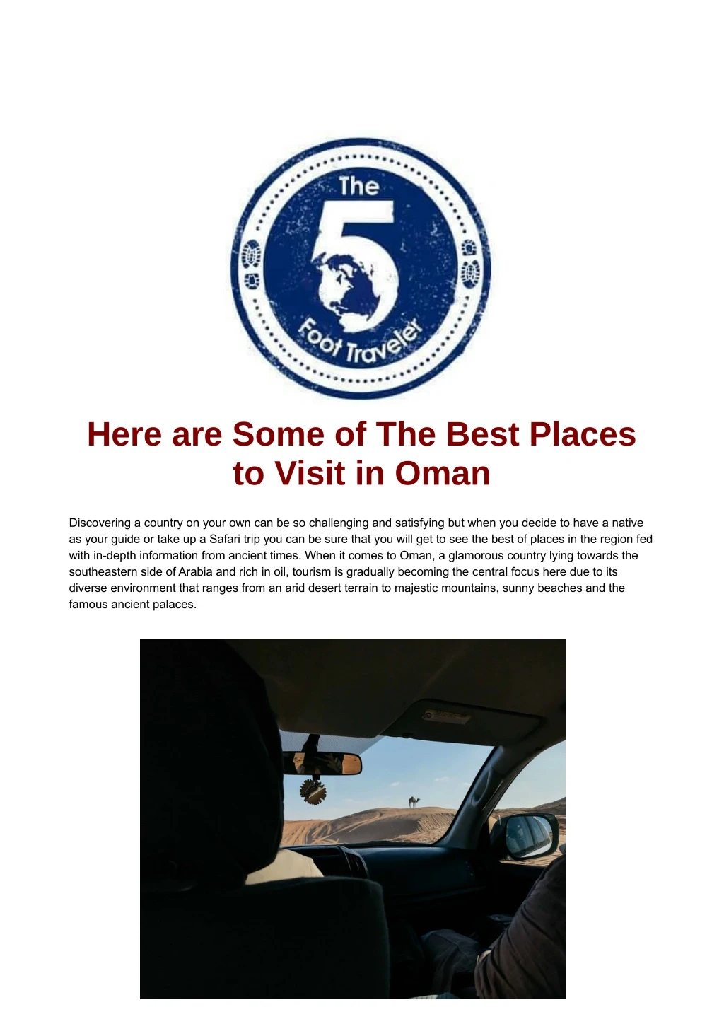 here are some of the best places to visit in oman