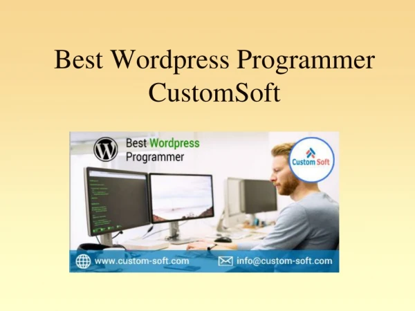 Best Wordpress Programmer India by CUstomSoft