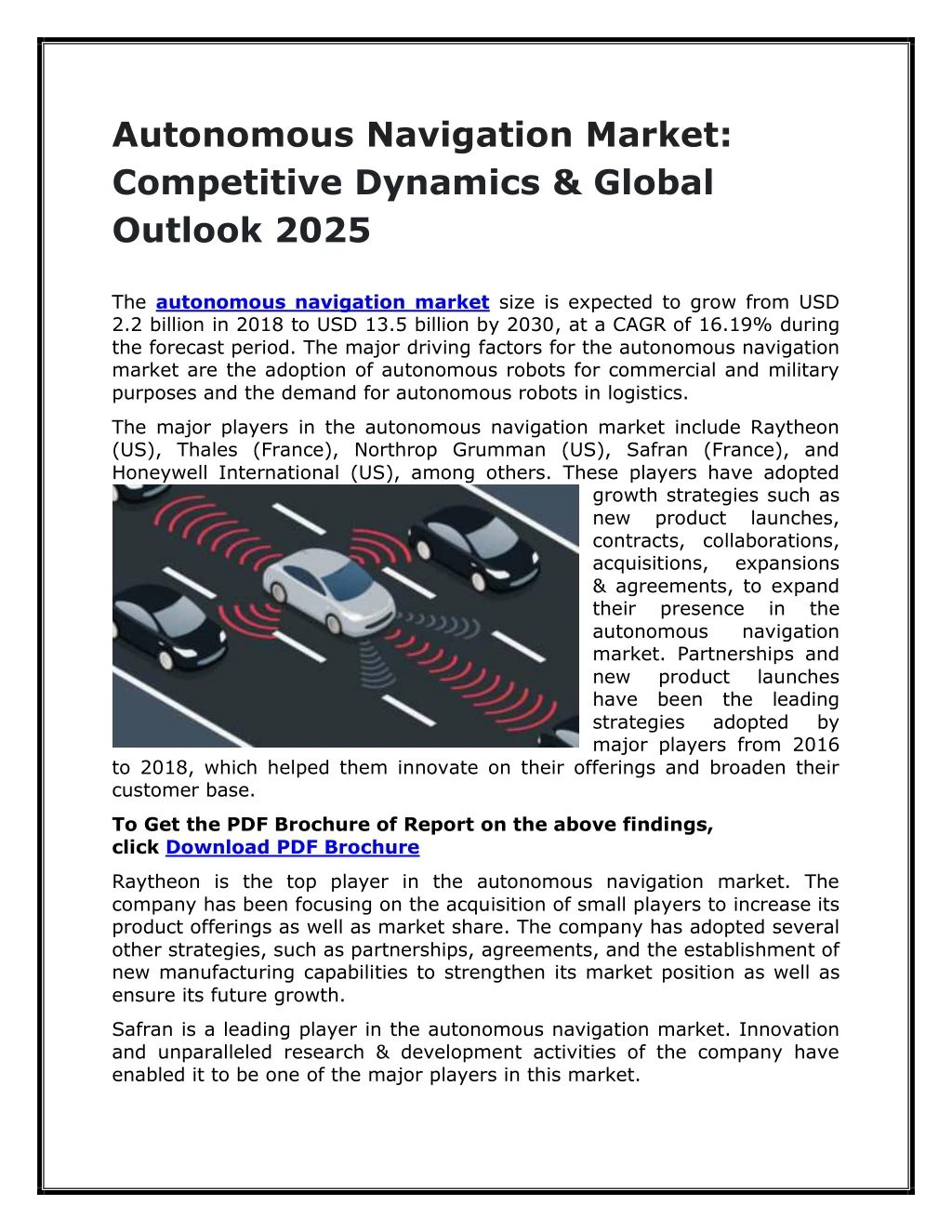 autonomous navigation market competitive dynamics