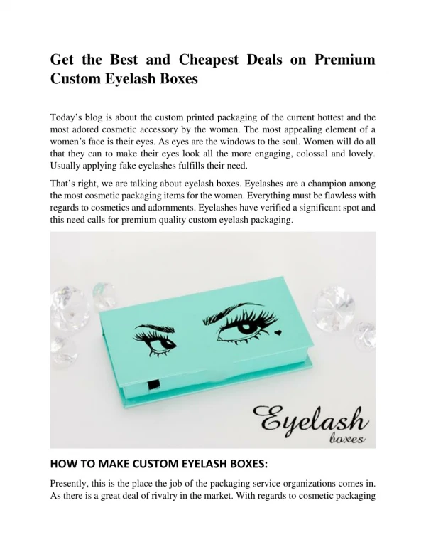 Get the Best and Cheapest Deals on Premium Custom Eyelash Boxes