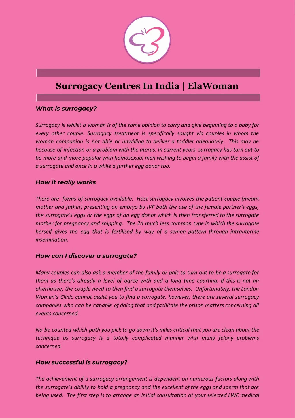surrogacy centres in india elawoman