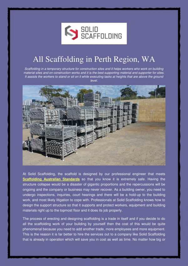 All Scaffolding in Perth Region, WA