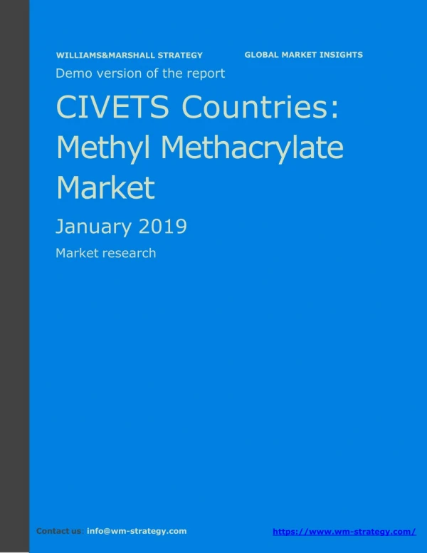 WMStrategy Demo CIVETS Countries Methyl Methacrylate Market January 2019