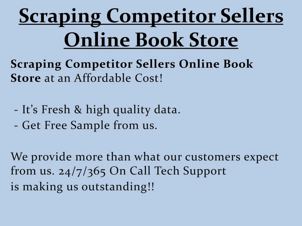 scraping competitor sellers online book store