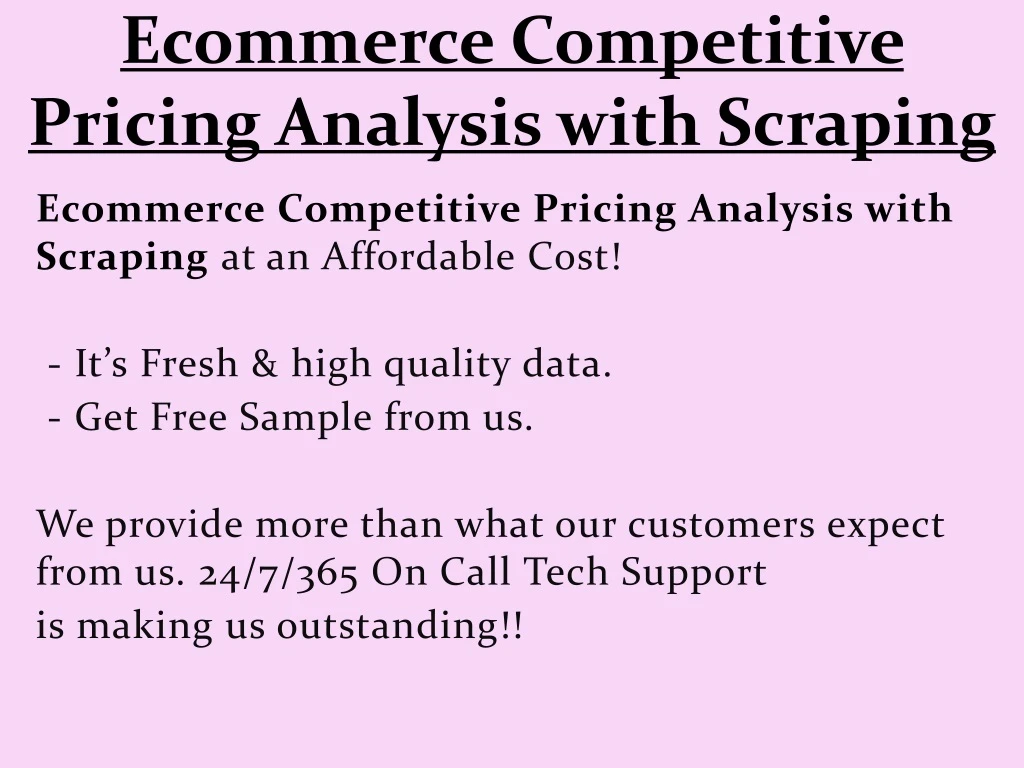 ecommerce competitive pricing analysis with scraping