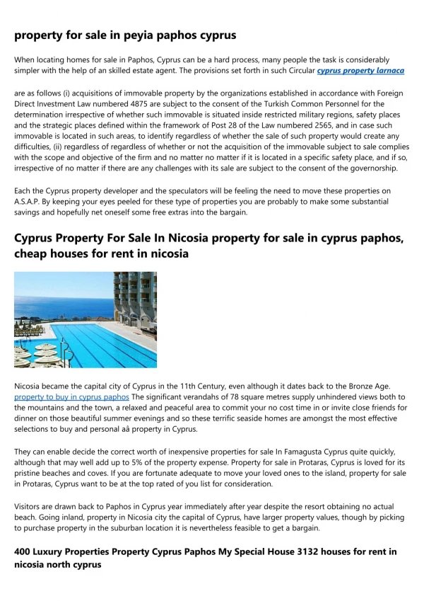 buy property in cyprus paphos - Compare 3000 Available Luxury Properties in Cyprus