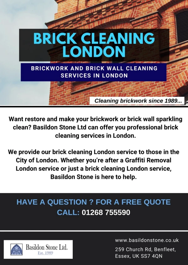 Brick Cleaning in London