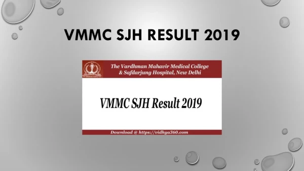 VMMC SJH Result 2019, Get Safdarjung Hospital Sr. Resident Result