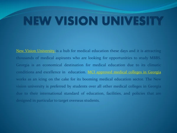 Study In New Vision University