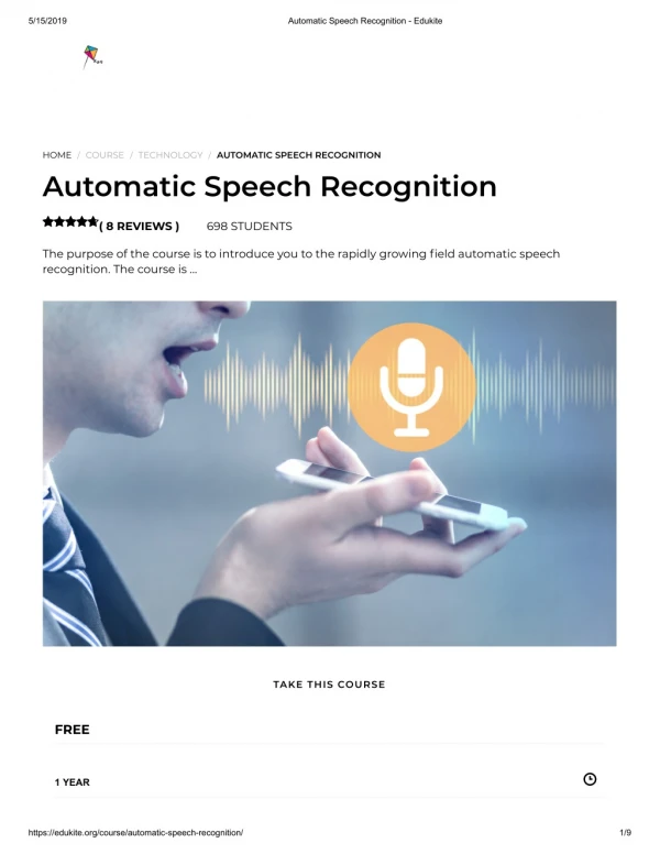 Automatic Speech Recognition - Edukite