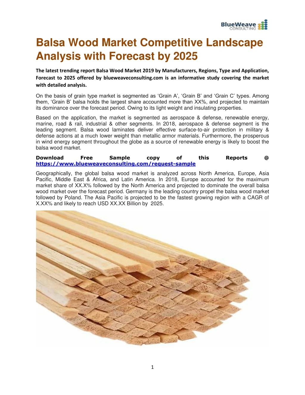balsa wood market competitive landscape analysis
