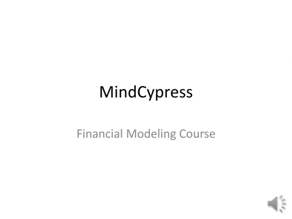2019!! financial modeling course (MindCypress) Certification-training