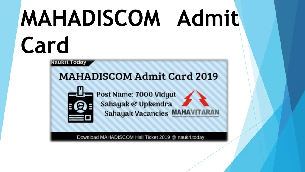mahadiscom admit card