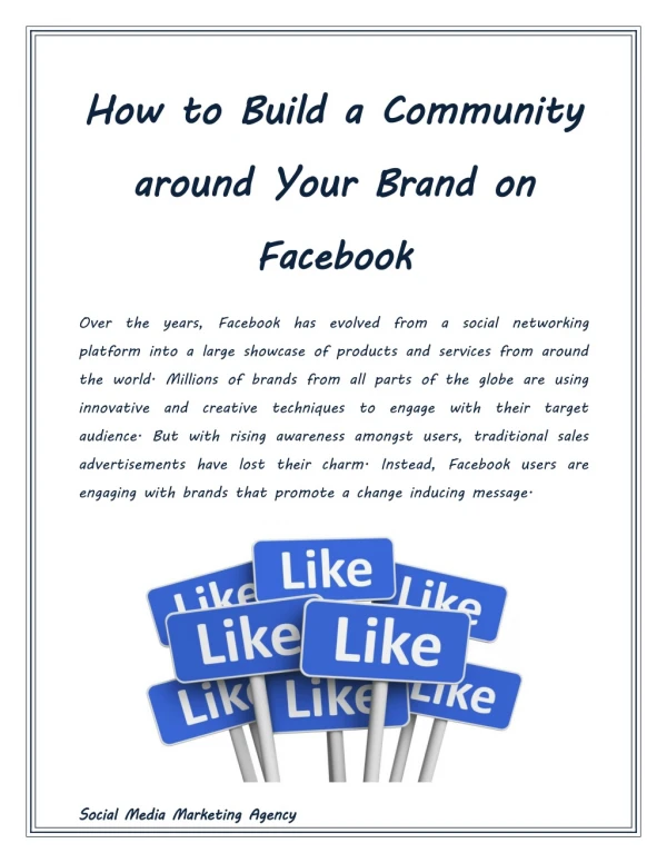 How to Build a Community around Your Brand on Facebook
