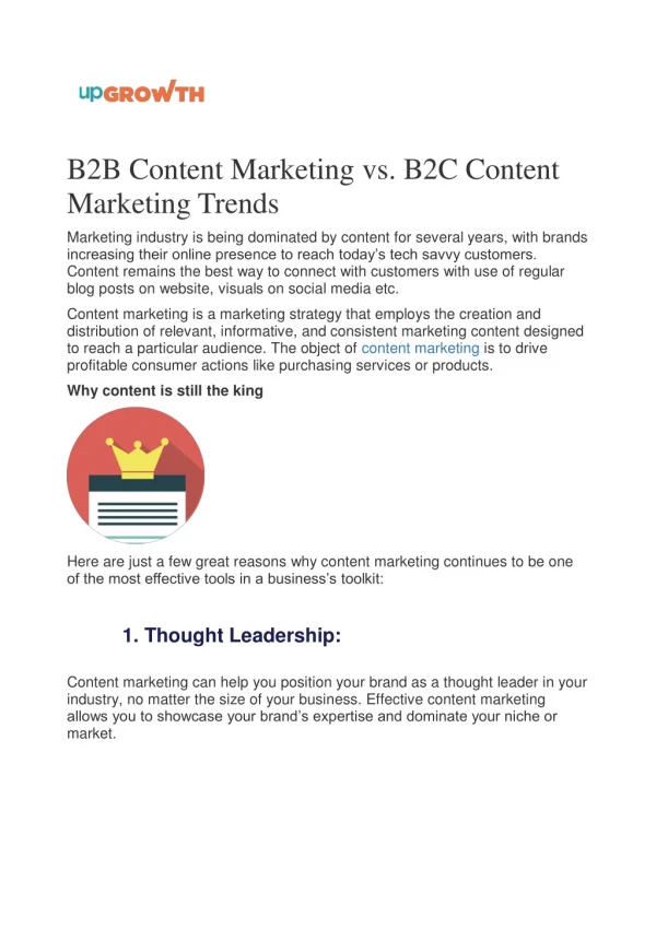 B2B Content Marketing vs. B2C Content Marketing Trends
