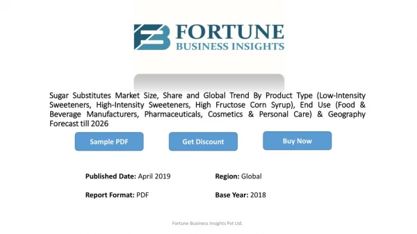 Global Sugar Substitutes Market Will Rise a CAGR of 6.3%; Imbalance of Food Calories Likely to Propel the Market