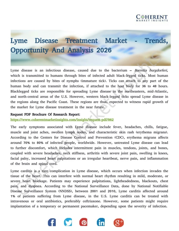Lyme Disease Treatment Market - Trends, Opportunity And Analysis 2026