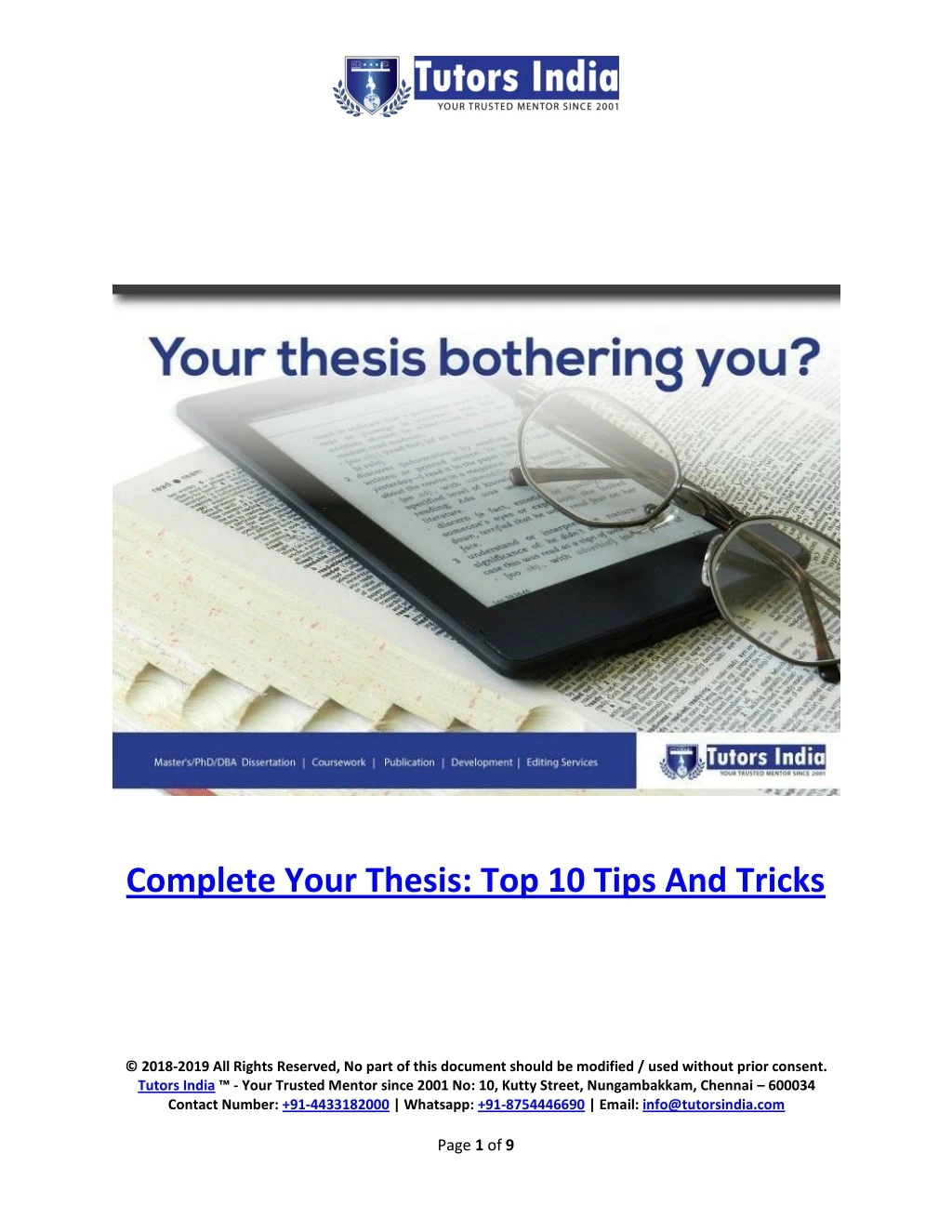 complete your thesis top 10 tips and tricks
